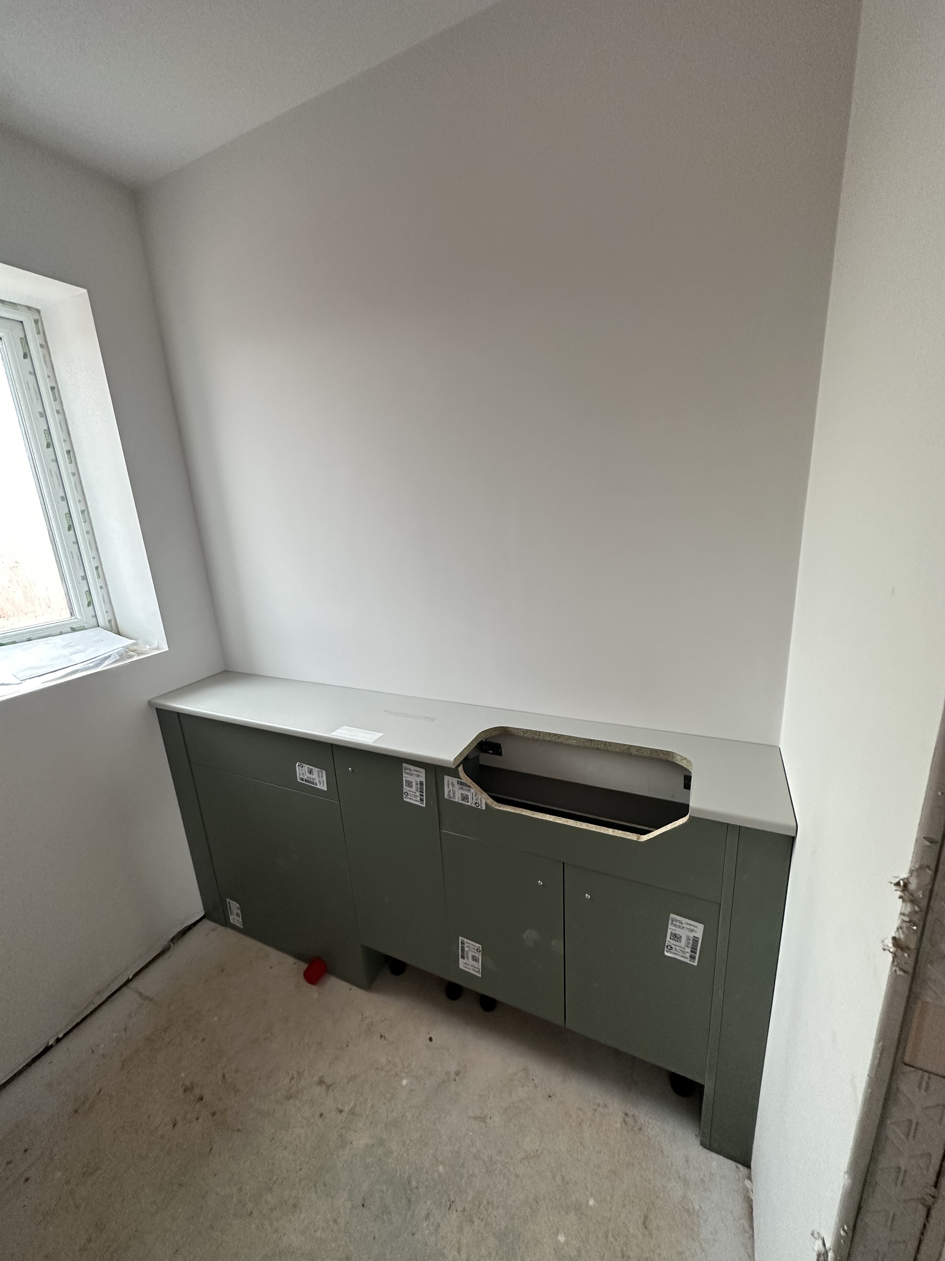 Fitted sage green wardrobe