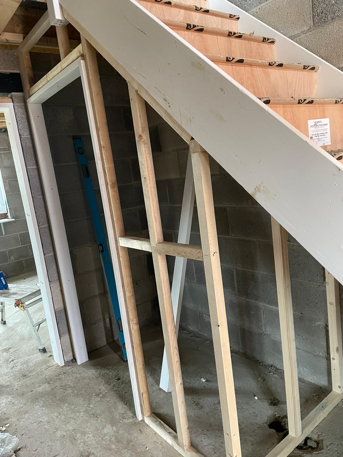 Staircase and stud partition