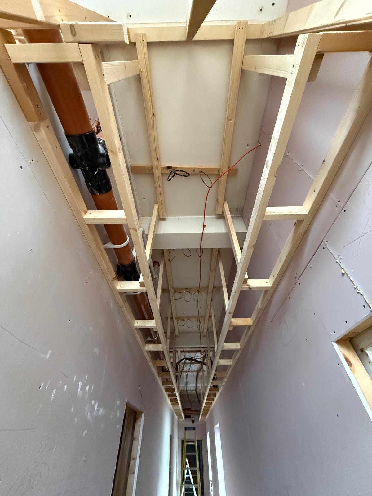 First fix ceiling framework